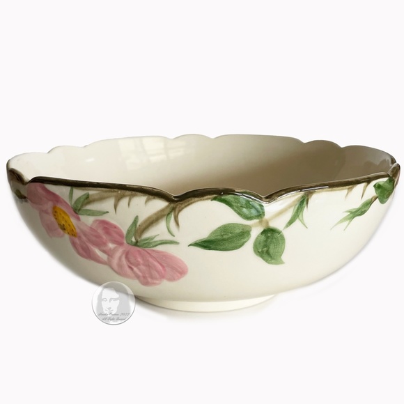 Large Salad Bowl Franciscan Pottery California Mid Century Desert Rose Pattern - Picture 4 of 11